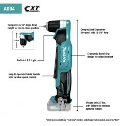 Makita AD04Z 12V Max CXT Lithium-Ion 3/8 In. Cordless Right Angle Drill (Tool Only) -Cheap Makita Store mktnad04z d