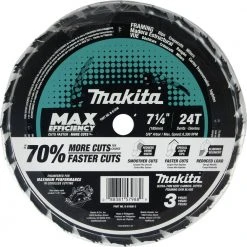 Makita B-61656-3 3/Pack Framing 7-1/4 In. 24T Carbide-Tipped Max Efficiency Circular Saw Blade -Cheap Makita Store mktnb 61656 3 c