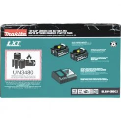 Makita BL1840BDC2 18V LXT Lithium-Ion Battery And Rapid Optimum Charger Starter Pack (4 Ah) -Cheap Makita Store mktnbl1840bdc2 e
