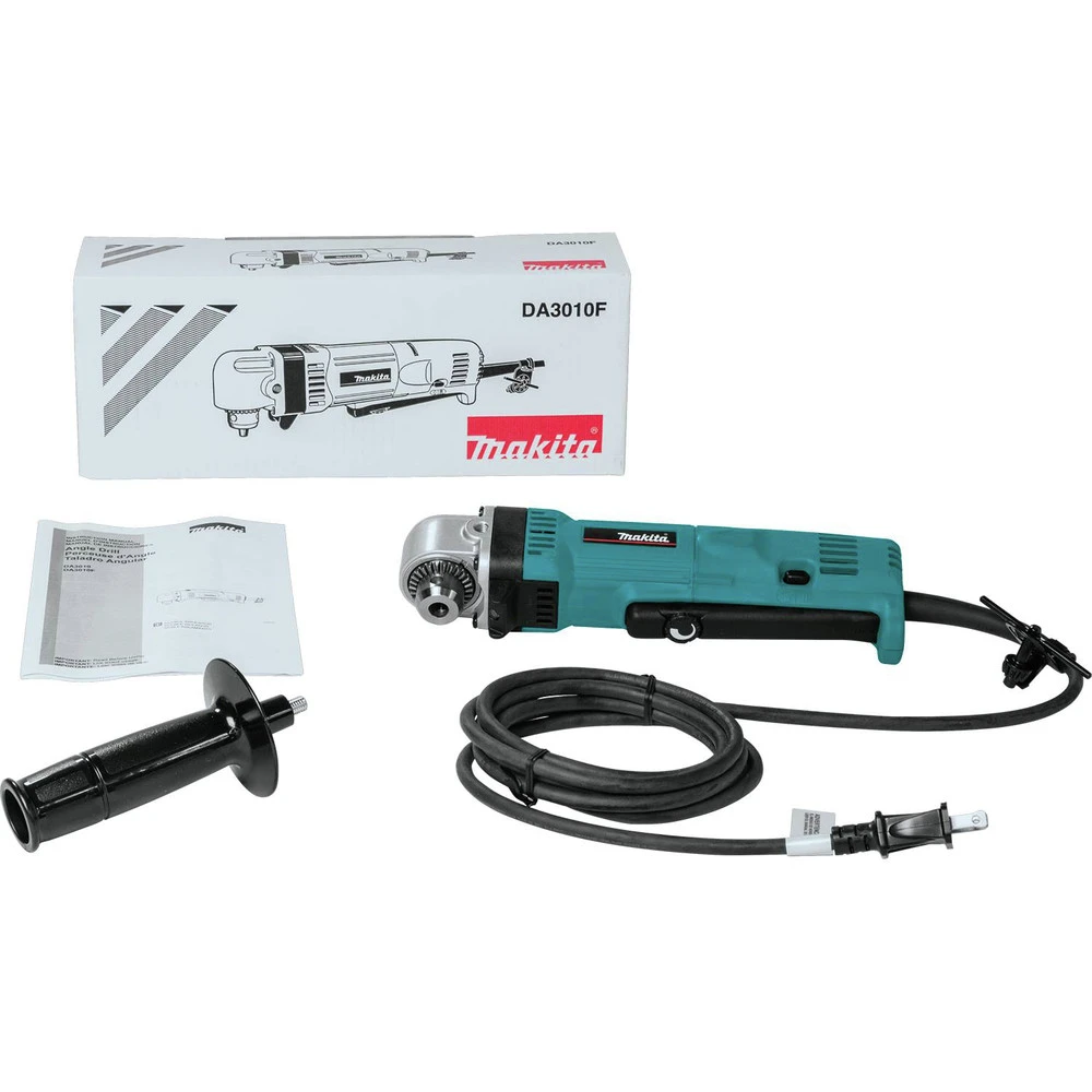 Makita DA3010F 4 Amp 0 - 2400 RPM Variable Speed 3/8 In. Corded Angle Drill With Light 4 Makita DA3010F 4 Amp 0 - 2400 RPM Variable Speed 3/8 In. Corded Angle Drill With Light - Image 2