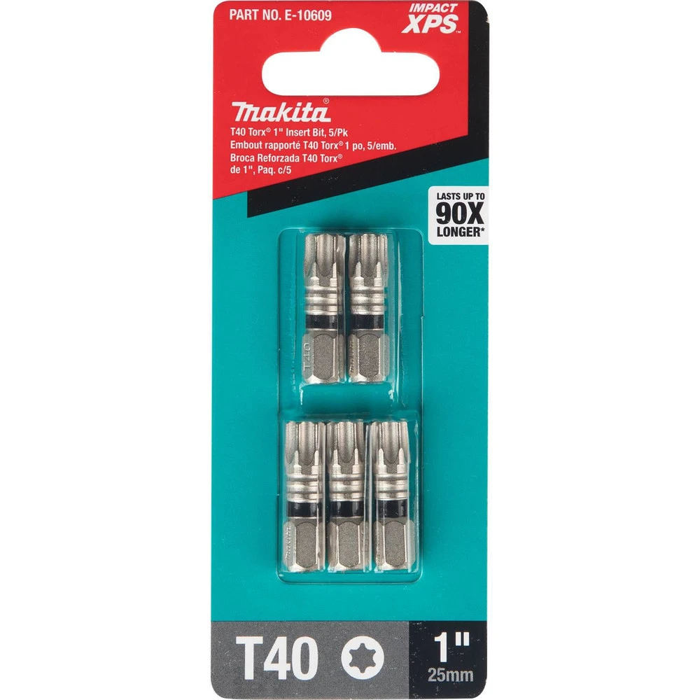 Makita E-10609 Impact XPS T40 Torx 1 In. Insert Bit (5-Piece/Pack) 4 Makita E-10609 Impact XPS T40 Torx 1 In. Insert Bit (5-Piece/Pack) - Image 2