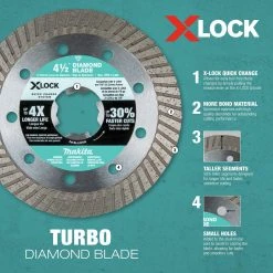 Makita E-12647 3-Piece X-LOCK 4-1/2 In. Diamond Blade Variety Pack For Masonry Cutting -Cheap Makita Store mktne 12647 k