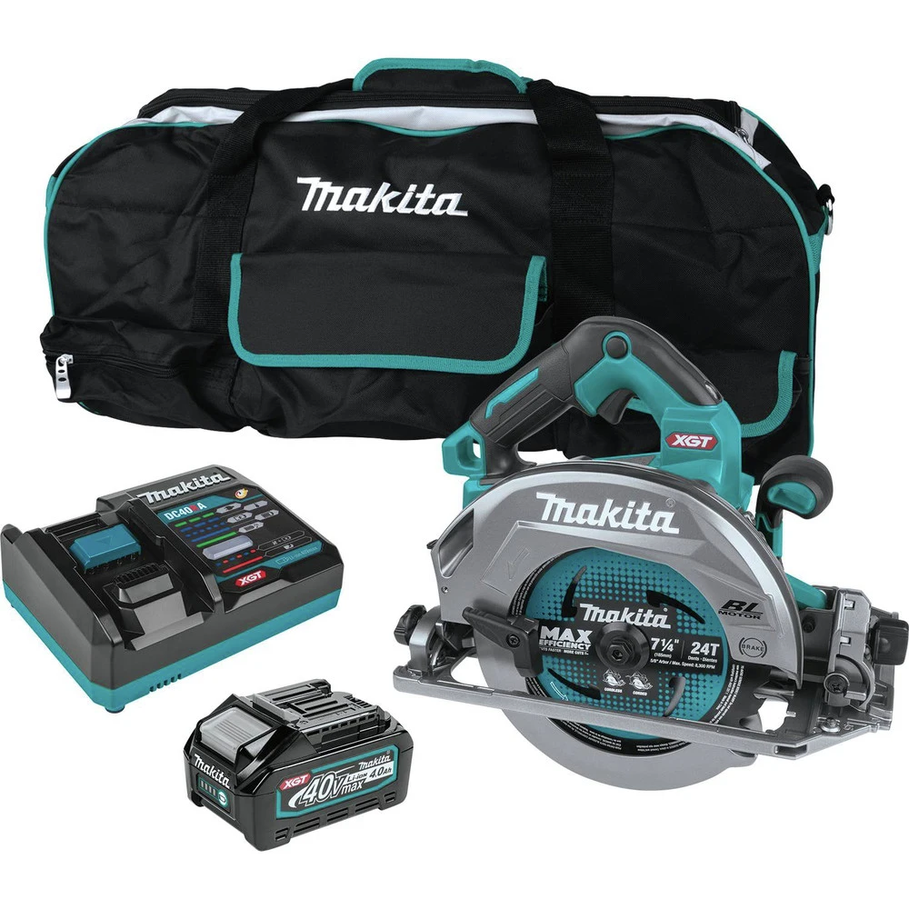 Makita GSH02M1 40V Max XGT AWS Capable Brushless Lithium-Ion 7-1/4 In. Cordless Circular Saw Kit With Guide Rail Compatible Base (4 Ah) 3 Makita GSH02M1 40V Max XGT AWS Capable Brushless Lithium-Ion 7-1/4 In. Cordless Circular Saw Kit With Guide Rail Compatible Base (4 Ah)