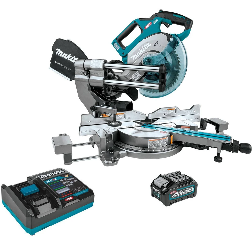 Makita GSL02M1 40V Max XGT Brushless Lithium-Ion 8-1/2 In. Cordless AWS Capable Dual-Bevel Sliding Compound Miter Saw Kit (4 Ah) 3 Makita GSL02M1 40V Max XGT Brushless Lithium-Ion 8-1/2 In. Cordless AWS Capable Dual-Bevel Sliding Compound Miter Saw Kit (4 Ah)