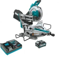 Makita GSL03M1 40V Max XGT Brushless Lithium-Ion 10 In. Cordless AWS Capable Dual-Bevel Sliding Compound Miter Saw Kit (4 Ah)