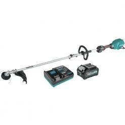 Makita GUX01JM1X1 40V Max XGT Brushless Lithium-Ion Cordless Couple Shaft Power Head With 17 In. String Trimmer Attachment Kit (4 Ah)