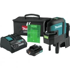 Makita SK106GDNAX 12V Max CXT Lithium-Ion Cordless Self-Leveling Cross-Line/4-Point Green Beam Laser Kit (2 Ah)