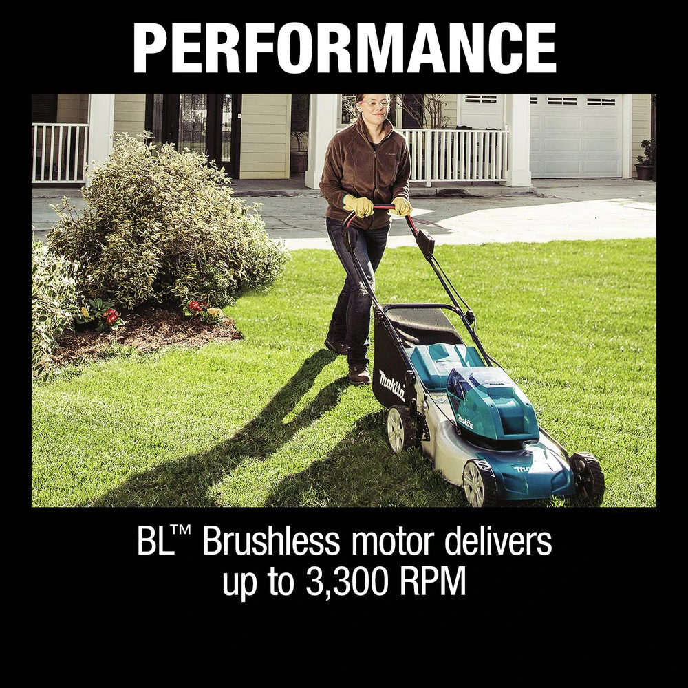 Makita XML03CM1 18V X2 (36V) LXT Brushless Lithium-Ion 18 In. Cordless Lawn Mower Kit With 4 Batteries (4 Ah) 7 Makita XML03CM1 18V X2 (36V) LXT Brushless Lithium-Ion 18 In. Cordless Lawn Mower Kit With 4 Batteries (4 Ah) - Image 5