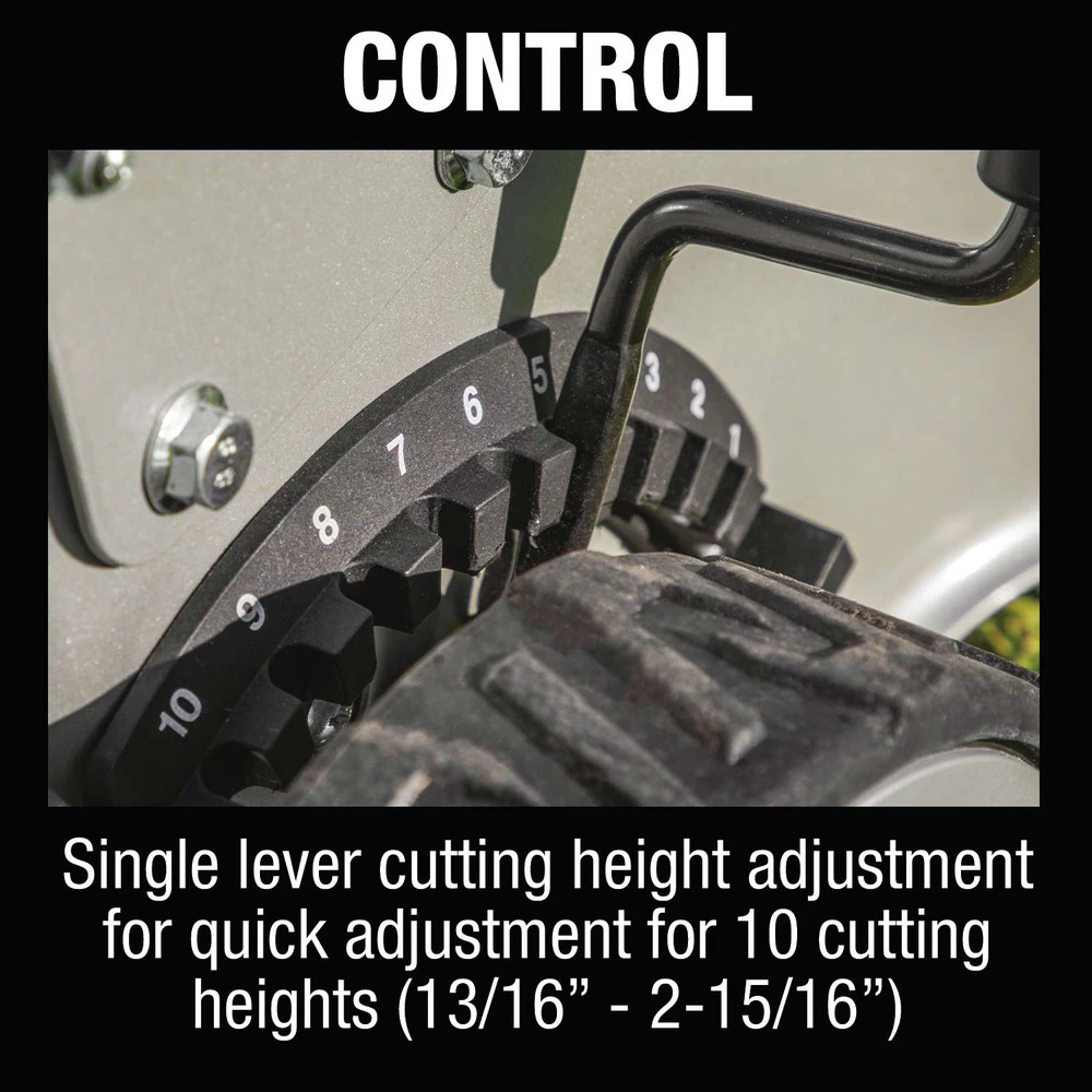 Makita XML03CM1 18V X2 (36V) LXT Brushless Lithium-Ion 18 In. Cordless Lawn Mower Kit With 4 Batteries (4 Ah) 9 Makita XML03CM1 18V X2 (36V) LXT Brushless Lithium-Ion 18 In. Cordless Lawn Mower Kit With 4 Batteries (4 Ah) - Image 7