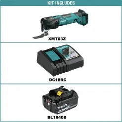 Makita XMT03Z-BL1840BDC1 18V LXT Brushless Lithium-Ion Cordless Multi-Tool With Battery And Charger Starter Pack Bundle (4 Ah) -Cheap Makita Store mktnxmt03z bl1840bdc1 bndl a