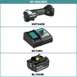 Makita XMT04ZB-BL1840BDC1 18V LXT StarlockMax Brushless Lithium-Ion Cordless Sub Compact Multi-Tool With Battery And Charger Starter Pack Bundle (4 Ah) -Cheap Makita Store mktnxmt04zb bl1840bdc1 bndl a