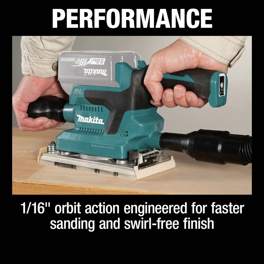 Makita XOB03Z 18V LXT Brushless AWS Lithium-Ion 1/3 In. Cordless Sheet Finishing Sander (Tool Only) 9 Makita XOB03Z 18V LXT Brushless AWS Lithium-Ion 1/3 In. Cordless Sheet Finishing Sander (Tool Only) - Image 7