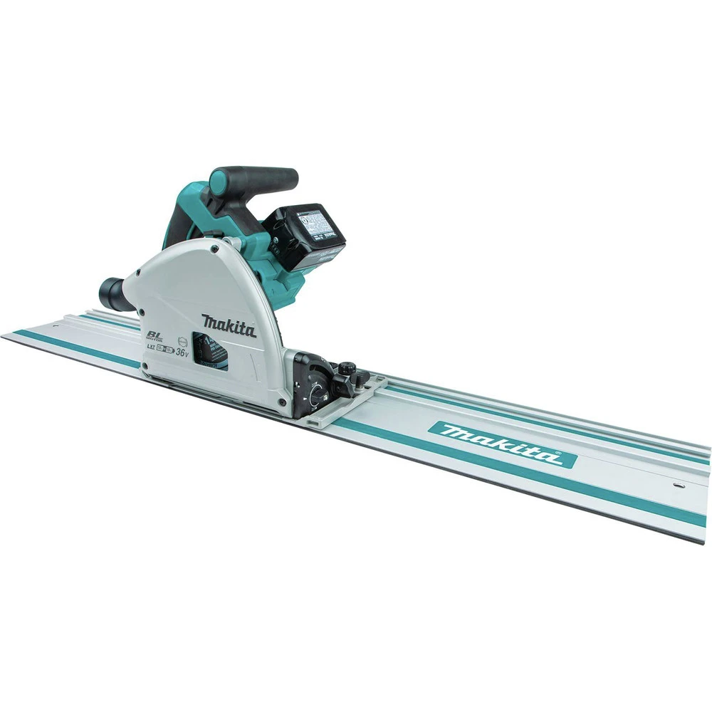 Makita XPS01PMJ-194368-5 18V X2 (36V) LXT Brushless Lithium-Ion 6-1/2 In. Cordless Plunge Circular Saw Kit With 2 Batteries (4 Ah) And 55 In. Guide Rail 13 Makita XPS01PMJ-194368-5 18V X2 (36V) LXT Brushless Lithium-Ion 6-1/2 In. Cordless Plunge Circular Saw Kit With 2 Batteries (4 Ah) And 55 In. Guide Rail - Image 11