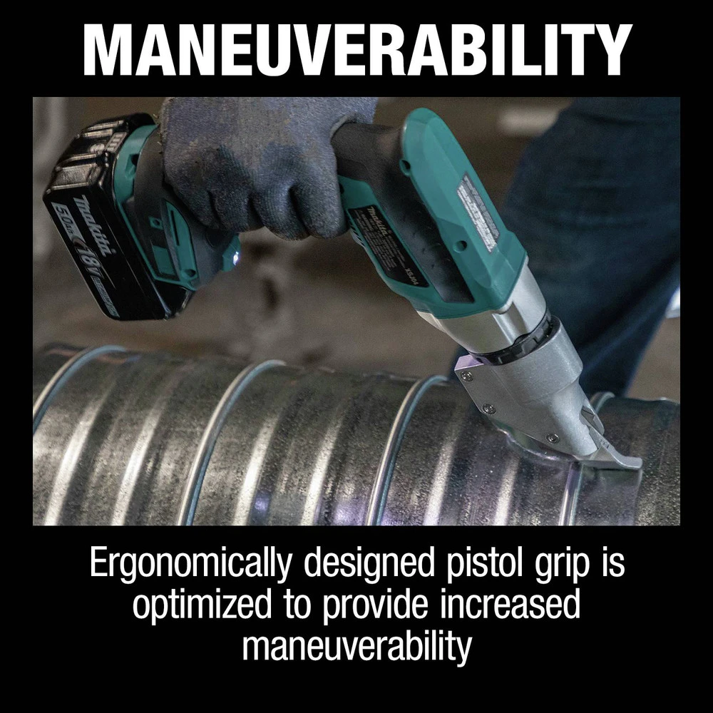 Makita XSJ04T 18V LXT Brushless Lithium-Ion 18 Gauge Cordless Offset Shear Kit With 2 Batteries (5 Ah) 6 Makita XSJ04T 18V LXT Brushless Lithium-Ion 18 Gauge Cordless Offset Shear Kit With 2 Batteries (5 Ah) - Image 4