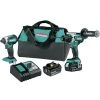 Makita XT291T 18V LXT Brushless Lithium-Ion 1/2 In. Cordless Hammer Drill Driver And Impact Driver Combo Kit With 2 Batteries (5 Ah)