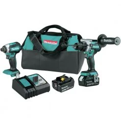 Makita XT291T 18V LXT Brushless Lithium-Ion 1/2 In. Cordless Hammer Drill Driver And Impact Driver Combo Kit With 2 Batteries (5 Ah)