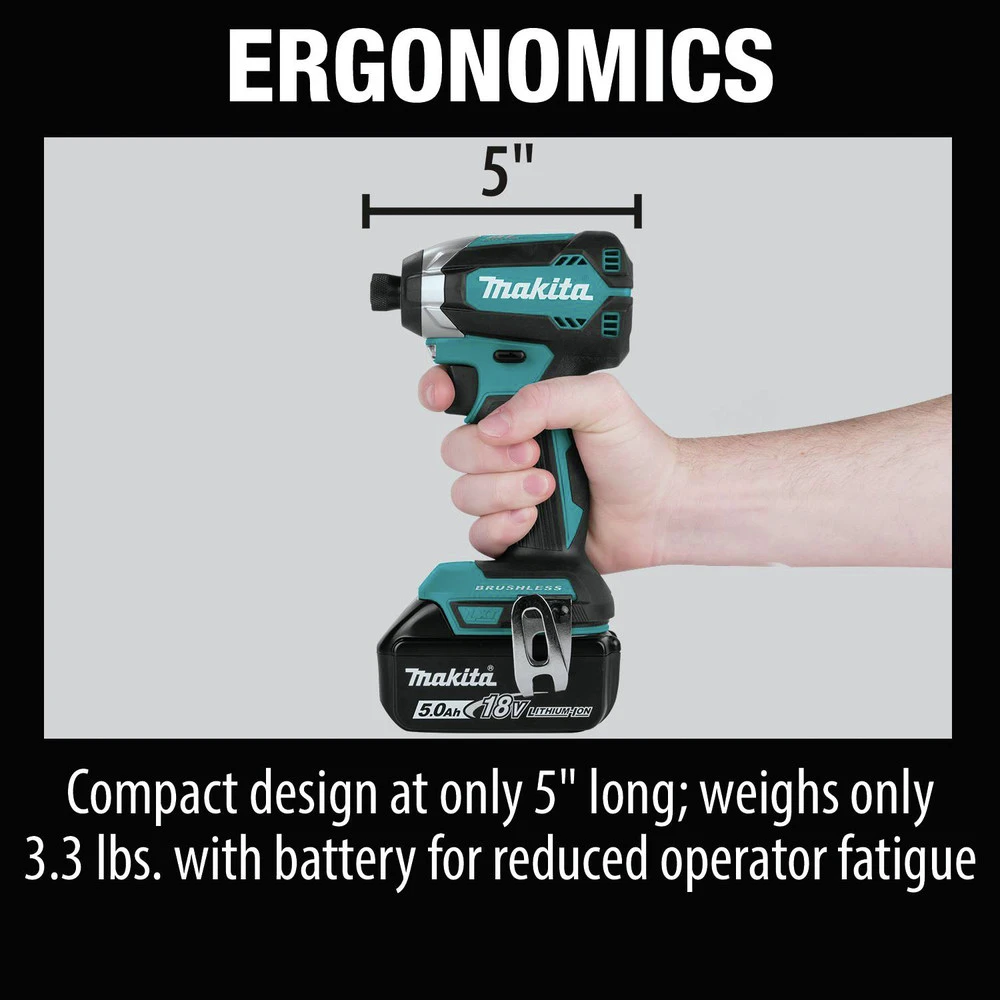 Makita XT291T 18V LXT Brushless Lithium-Ion 1/2 In. Cordless Hammer Drill Driver And Impact Driver Combo Kit With 2 Batteries (5 Ah) 9 Makita XT291T 18V LXT Brushless Lithium-Ion 1/2 In. Cordless Hammer Drill Driver And Impact Driver Combo Kit With 2 Batteries (5 Ah) - Image 7