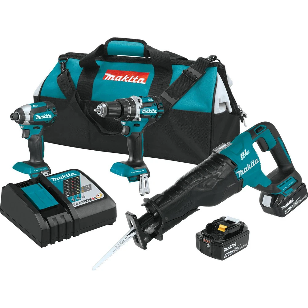 Makita XT328M 18V LXT Brushless Lithium-Ion 3-Tool Cordless Combo Kit (4 Ah) 3 Makita XT328M 18V LXT Brushless Lithium-Ion 3-Tool Cordless Combo Kit (4 Ah)