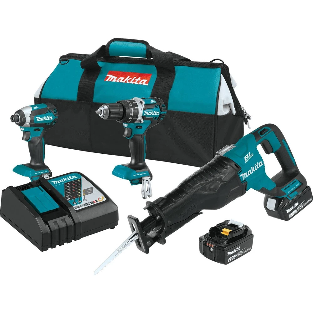 Makita XT328M 18V LXT Brushless Lithium-Ion 3-Tool Cordless Combo Kit (4 Ah) 4 Makita XT328M 18V LXT Brushless Lithium-Ion 3-Tool Cordless Combo Kit (4 Ah) - Image 2