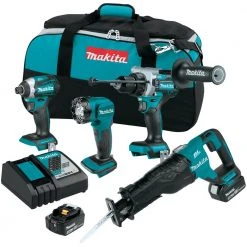 Makita XT453T 18V LXT Brushless Lithium-Ion Cordless 4-Pc. Combo Kit With 2 Batteries (5 Ah)