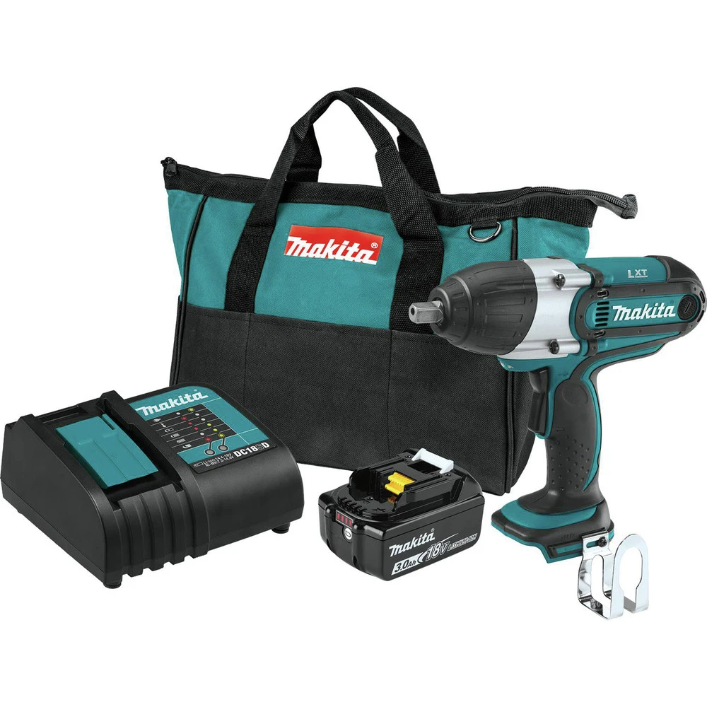 Makita XWT04S1 18V LXT Brushed Lithium-Ion 1/2 In. Cordless Square Drive Impact Wrench Kit (3 Ah) 3 Makita XWT04S1 18V LXT Brushed Lithium-Ion 1/2 In. Cordless Square Drive Impact Wrench Kit (3 Ah)