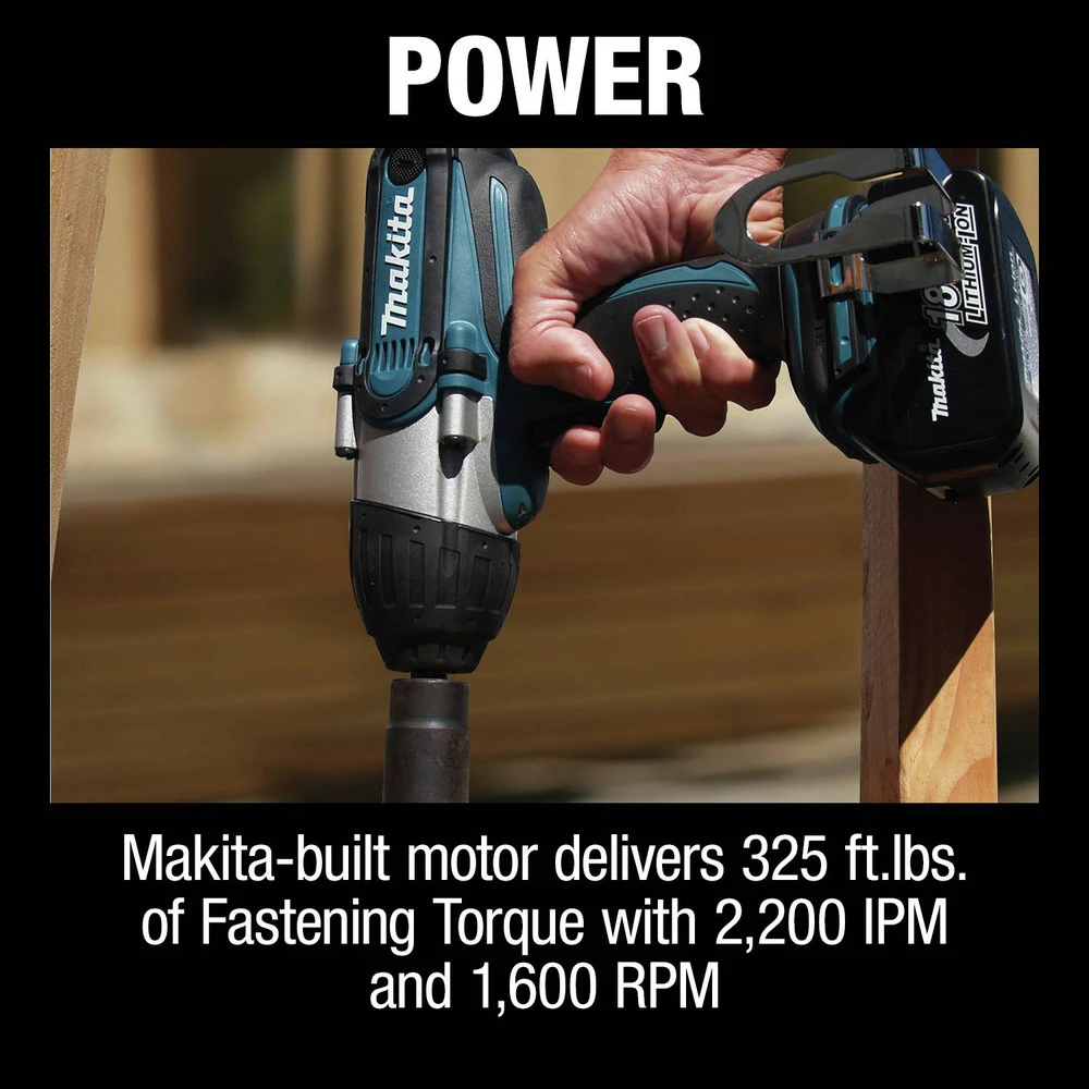 Makita XWT04S1 18V LXT Brushed Lithium-Ion 1/2 In. Cordless Square Drive Impact Wrench Kit (3 Ah) 14 Makita XWT04S1 18V LXT Brushed Lithium-Ion 1/2 In. Cordless Square Drive Impact Wrench Kit (3 Ah) - Image 12