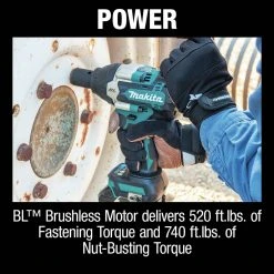Makita XWT17T 18V LXT Brushless Lithium-Ion 1/2 In. Cordless Square Drive Mid-Torque Impact Wrench With Friction Ring Kit With 2 Batteries (5 Ah) -Cheap Makita Store mktnxwt17t e