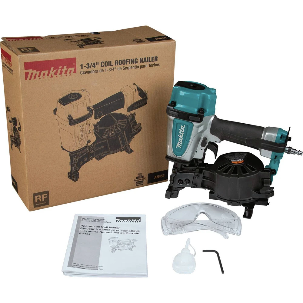 Factory Reconditioned Makita AN454-R 1-3/4 In. Coil Roofing Nailer 2 Factory Reconditioned Makita AN454-R 1-3/4 In. Coil Roofing Nailer