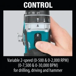 Factory Reconditioned Makita XPH12T-R 18V LXT Compact Brushless Lithium-Ion 1/2 In. Cordless Hammer Drill Driver Kit With 2 Batteries (5 Ah) -Cheap Makita Store mktrxph12t r i